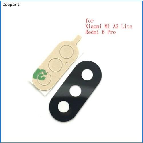 2pcs/lot Coopart New Rear Back Camera Glass Lens replacement for Xiaomi Mi A2 Lite / Redmi 6 Pro with sticker