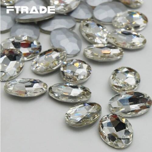 Oval Pointback 4x6mm-20x30mm Crystal Clear Color Glass Stones Non Hotfix Nail Art Rhinestones For Evening Dress Jewelry