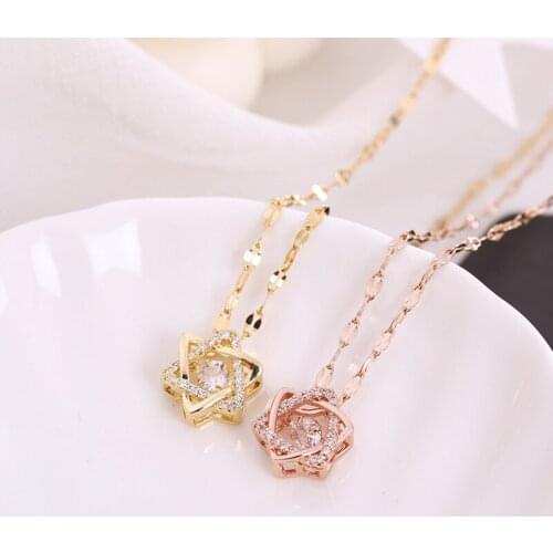Six-man star dynamic series necklace micro-set fine drill smart clavicle chain