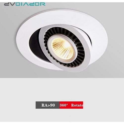 DVOLADOR Dimmable COB LED Downlight Recessed Ceiling Lamp 10W/7W/5W Warm/Cold White LED Spot Light AC110V 220V Home Decoration