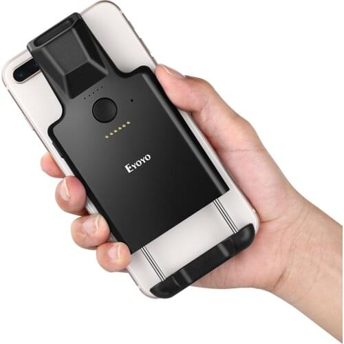 Eyoyo 1D Back Clip Bluetooth Barcode Scanner Work with Phone, Portable Barcode Reader with Bluetooth Function Compatible