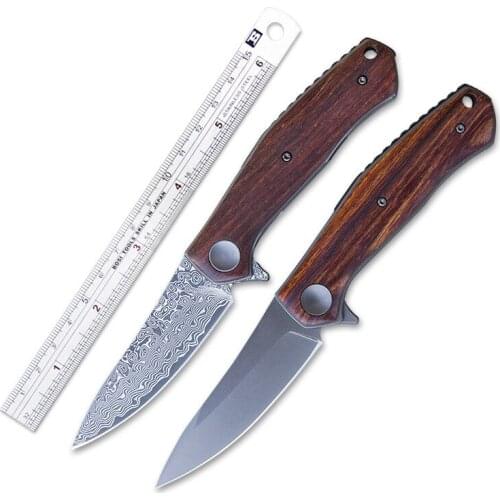 Folding Knife KS4020 Bearing System Damascus Balde Outdoor Hunting Camping Survival Knife Outdoor EDC Tool Gift Knives