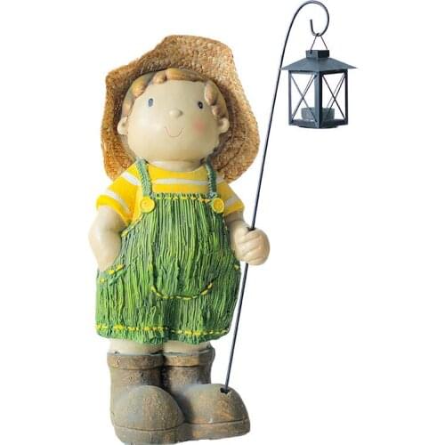 Handmade Lucky Creative Lighting Children Gardening Cartoon Cute Ornaments Outdoor Garden Courtyard Floor Landscaping Decoration
