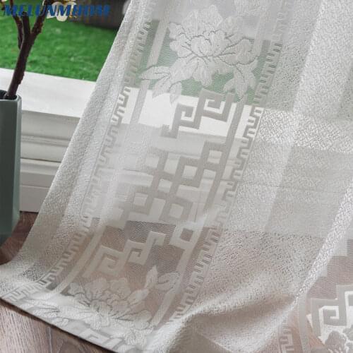 Rushed Cortina Chinese Classica Semi-shading Thick Embroidery Tulle For Living Room Screen Sheer Bedroom Luxury Blinds
