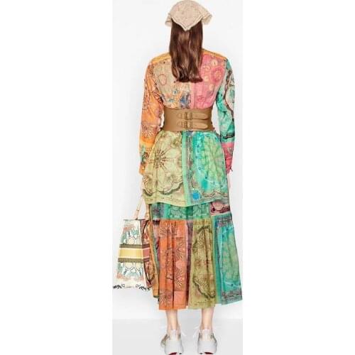 Summer Runway 2021 Spring Dress Women Designer Brand High Quality Vintage Loose Casual Bohemian Boho Beach Party Maxi Dresses Za