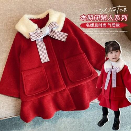Winter Coat For Girls Thick Woolen Jacket For Baby Girl Fashion Kids Outerwear Autumn Christmas Children Clothes Fishtail Coats