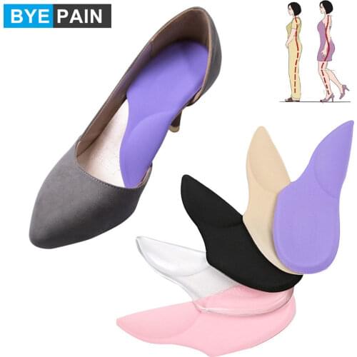 1Pair Women High-Heel Shoes Insoles Inserts Arch Support Flat Feet Cushion Pads Pain Relief Foot Care Adhesive Pads