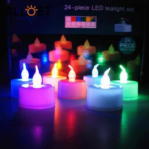 1pcs Flameless LED Tealight Electronic Candles Lamp Halloween Christmas Romantic Atmosphere Light for Birthday Party Decoration