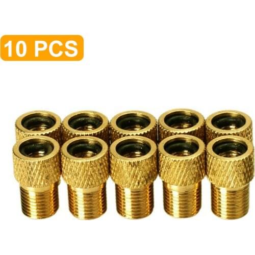 10Pcs Bicycle Valve Converter Brass Adaptor Presta to Schrader Mountain Bike Pump Connector Adapter Bike Tire Tube A266 CSV
