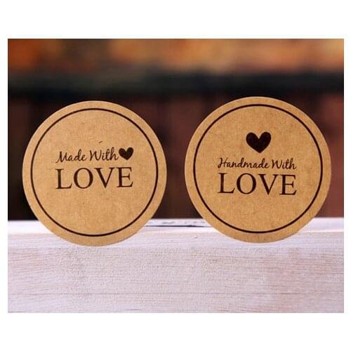 100pcs/lot "Hand made" series paper seal sticker Kawaii adhesive stickers for homemade bakery&gift packaging (ss-a661)