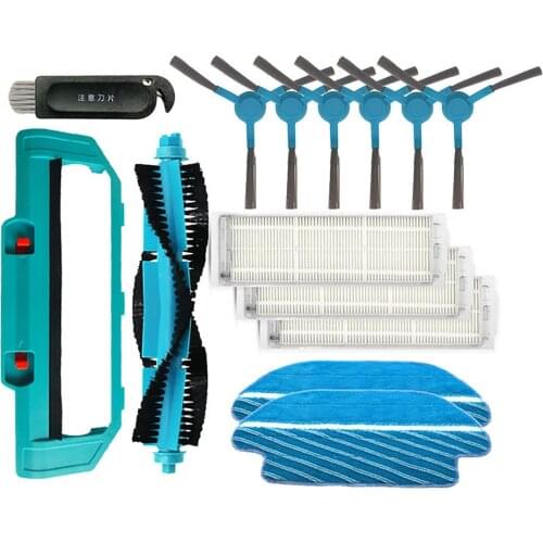 14pcs HEPA Filter Mop Pads Cloth for Cecotec Conga 3290 3490 Sweeper Robot Vacuum Cleaner Main Brush Side Brushes Brush Guard