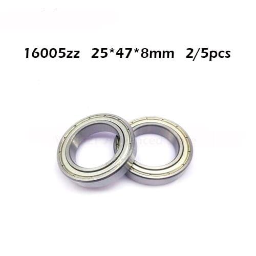 2/5pcs/lot 16005ZZ Deep Groove Ball Bearing 16005-ZZ 16005ZZ 25 *47*8mm 25*47*8 Bearing Steel Material Two-sided Metal Cover