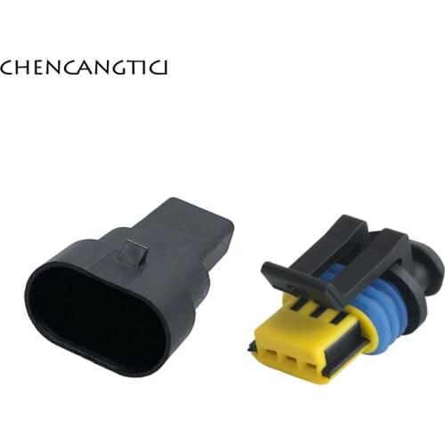 2 Sets 3 Pin Car Turn Signal Plug Xenon Lamp Ballast Socket Delphi Auto Plastic Waterproof Wire Harness Cable Connector 15336029