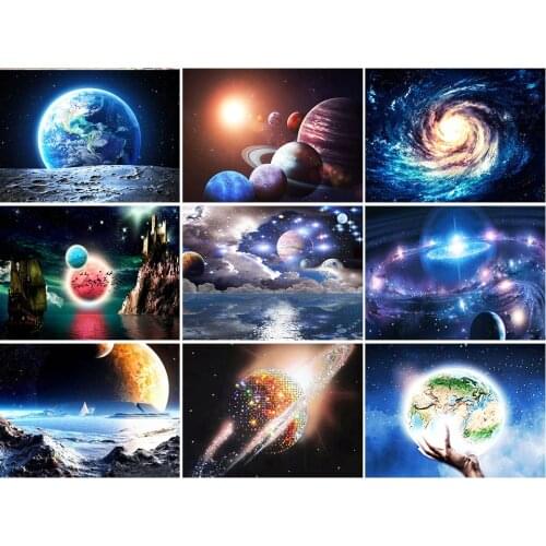 5D Diy Diamond Painting Cross Stitch Planet Spaceship Full Drill Embroidery Mosaic Art Picture of Rhinestones Home Decoration