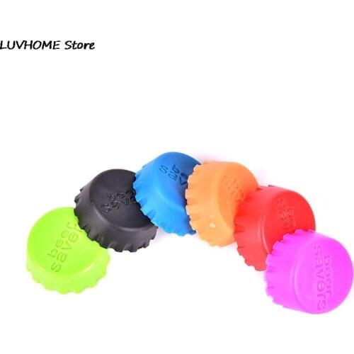 6 Pcs Silicone Beer Bottle Cap Reuse Practical Colorful Leak Free For Wine Beer Beverage Bottle Novelty Sealer Stopper Cover