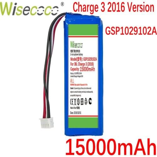 WISECOCO 15000mAh GSP1029102A Battery For JBL Charge 3 2016 Version High Quality +Tracking Number