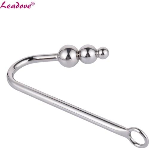 Stainless Steel Anal Hook Metal Anal Butt Plug Anal Dilator With 3 Balls Unisex Sex Game Toys for Men and Women GS0161