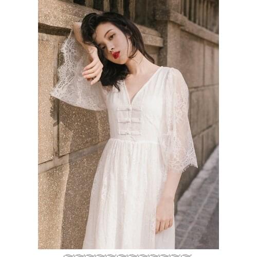Free ship white lace vintage fairy long dress medieval dress Renaissance Gown princess Victorian dress