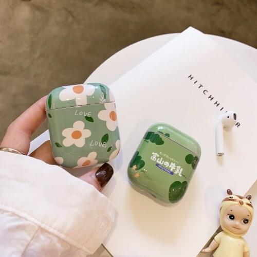 Cute kawaii fuji cows milk case for Airpods lovely japanese cartoon flower wonderful Apple Airpods2 bluetooth earphone case