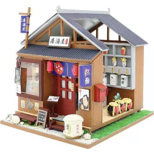 Kids Wooden Grocery Doll House Furnitures Diy 3D Miniaturas Assemble Dollhouse Toys for Children Birthday Gifts