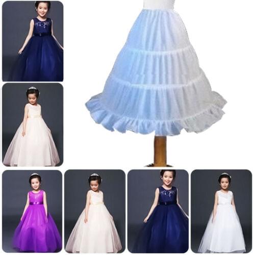 Pudcoco Bridal Flower Girl Kids Crinoline Petticoat Underskirt Slips Children Skirt Long