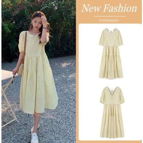 2021 NEW Summer Fashion Chic Ins Floral Printed Maternity Long Dress Elegant A Line Slim Waist Loose Clothes for Pregnant Women