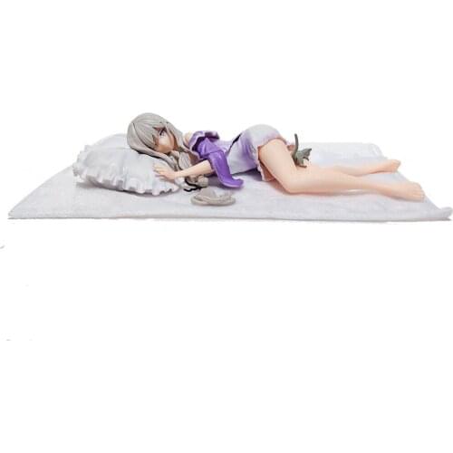 25CM Re:Life In A Different World From Zero Anime Figure Sleep Emilia Figurine Pretty Girl PVC Action Figure Model Toy Doll Gift