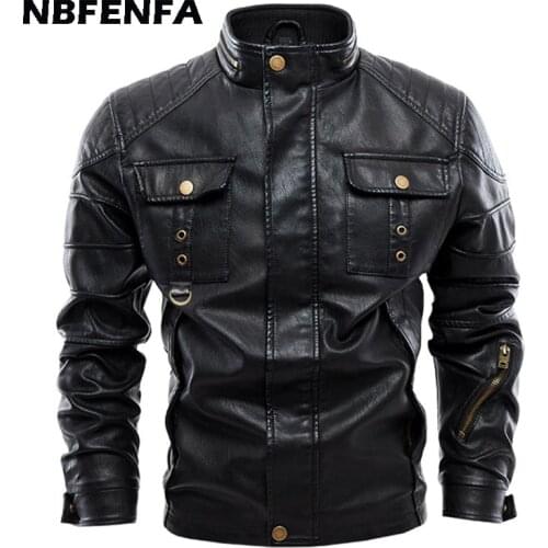 Men Jackets Faux Leather PU Coats Male Outwear Solid Vintage Outwears Outdoor Sport Biker Motorcycle Jacket Men Clothing LX090
