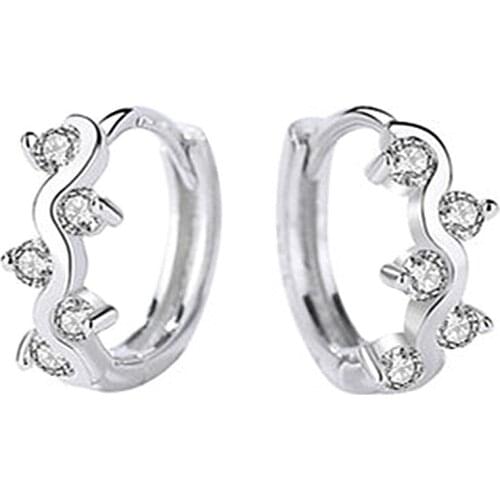 New Arrival Princess Crystal Leaf Design Hoop Earrings For Women Jewelry Pure 925 Sterling Silver Earrings Female Party Bijou