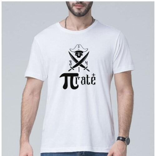 Pirate T Shirt Pi Funny Skull Pure Cotton Geek Tshirt Punk Style Breathable Personality T-shirt