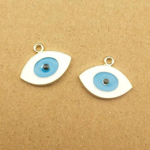 10pcs 13x16mm enamel eye charms for jewelry making earring pendant bracelet and necklace charm