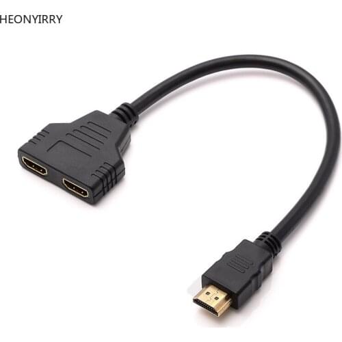 HDMI Splitter Cable 1 Male To Dual HDMI 2 Female Y Splitter Adapter in HDMI HD LED LCD TV 30cm 1 In 2 Splitter Adapter Converter