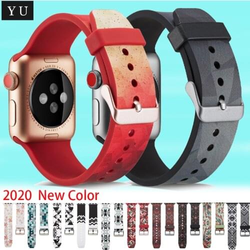 New Sports silicone strap for Apple Watch 38mm 40mm 42mm 44mm Soft bands Bracelet for iWatch Series SE 6 5 4 3 Watchband Wrist