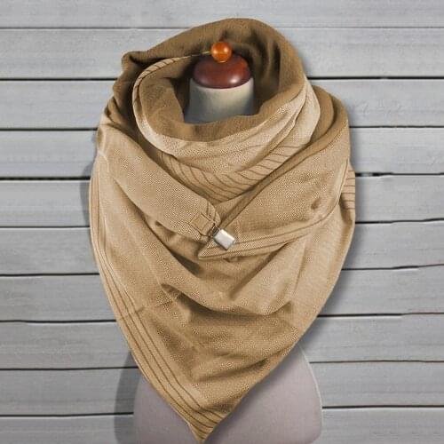 Vintage British Style Unisex Scarf Shawl Autumn Winter Warm Wraps Fashion All-Match Men Women Casual Metal Buckle Scarves