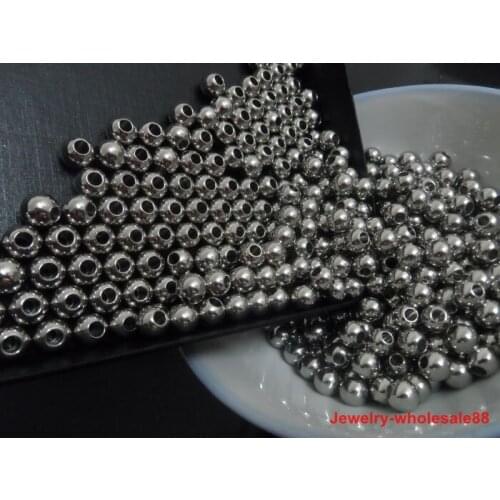Lot of 1000pcs Surgical stainless steel 4mm/5mm Solid Round Hole Ball Loose beads Shiny Jewelry Finding/Making DIY