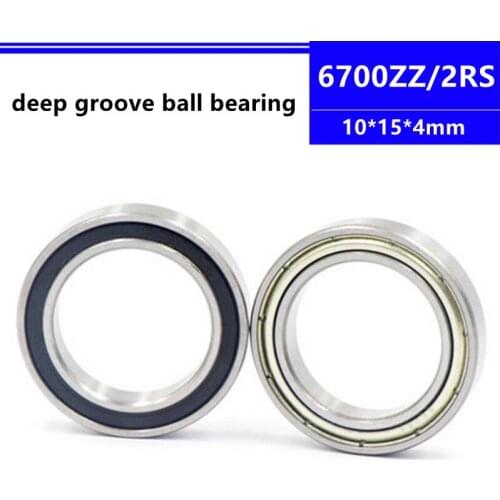 50/100pcs 6700ZZ 6700-2RS 10x15x4 mm thin wall deep groove ball bearing 6700Z 6700-2Z 6700RS 6700 10*15*4 mm