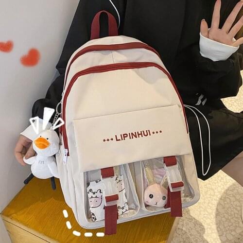 Schoolbag Female Middle and High School Students Lovely Original Backpack Large Capacity Nylon Waterproof Travel Bag Portable