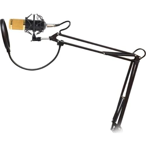 BM-800 Condenser Microphone Cardioid Pro Audio Studio Vocal Recording Mic Microphone + Wind Screen Pop Filter + Stand