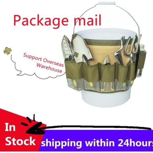 Garden Tool Storage Bag Belt Gardening Tools Bucket Organizer Hardware Tools Bag With Multi-Pocket Garden Supplies