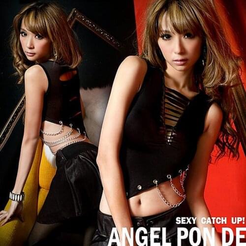 New Fashion dance hip hop short top female Jazz costume black dissymmetry Hole performance wear hollow out sexy t-shirt club