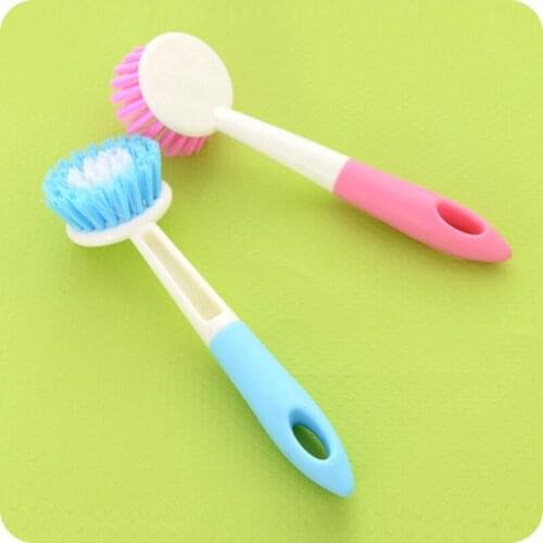 High-quality long-handled brush pot can hang washing dishes brush cleaning brush color random
