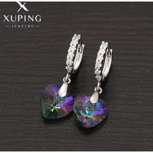 Xuping Jewelry Summer Sale Fashion Women Heart Shaped Crystal Earring of Popular Europen Design 810665