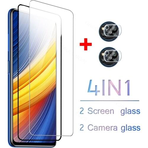Full cover screen protector for xiaomi poco x3 pro camera lens tempered glass poco x3 nfc x3pro x3nfc f3 protective glass film