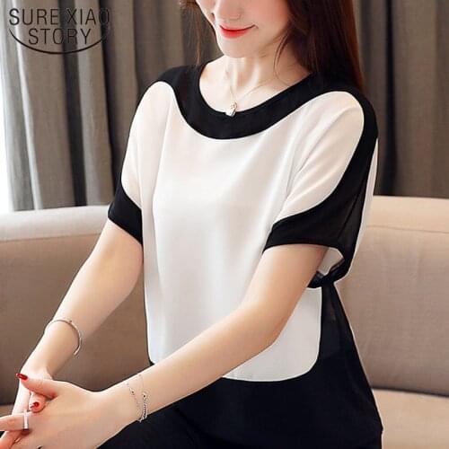 2021 summer Chiffon Blouse Plus Size Ladies Tops Women Tops and Blouses Fashion Harajuku Solid Short O-Neck Batwing Sleeve