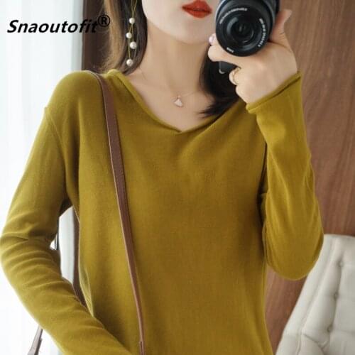 2021 Spring And Autumn New Cotton V-Neck Knitted Womens Long-Sleeved Loose Sweater Outer Wear Plus Size Bottoming Shirt S-XXL