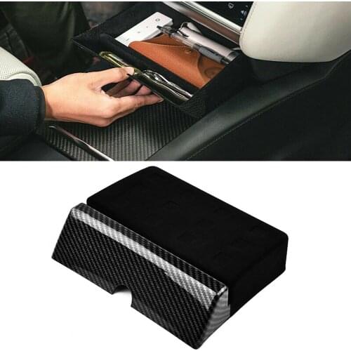 1 Pcs Center Console ABS Carbon Fiber Drawer Tray For Tesla Model X/S Organizer Parts Useful Durable