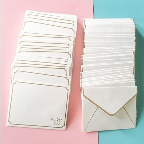 10pcs/lot MINI white envelope FOR YOUBronzing decoration creative business invitation stationery