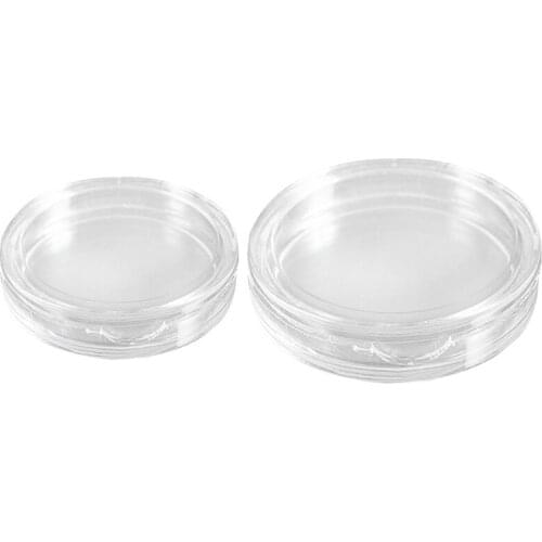 20 Pcs Small Round Transparent Plastic Coin Capsules Box, 10 Pcs 25Mm & 10 Pcs 33Mm