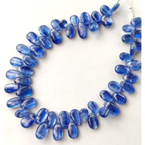 AAA LOOSE BEADS blue Kyanite pear drop 6-8mm Wholesale for DIY jewelry necklace 20cm