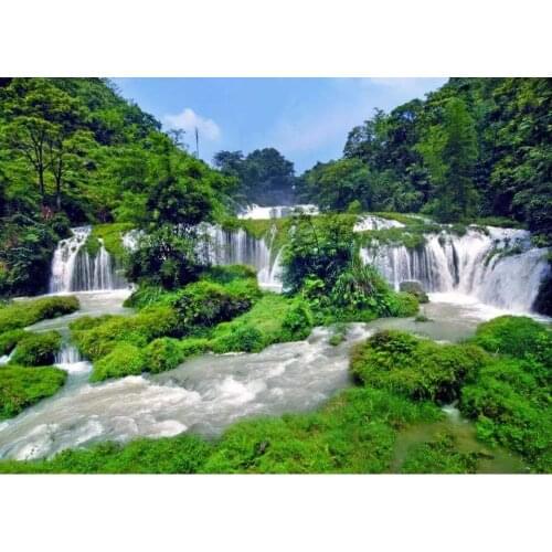 Lake diamond painting waterfall scenery rhinestone embroidery landscape mosaic sticker decor diamond dots poster wall paper diy